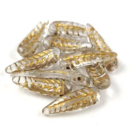 00030-54302 - Feather - Crystal Gold - 5x17mm