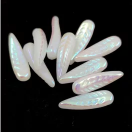 02010-28703 - Feather - Alabaster Full AB - 5x17mm