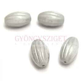 02010-54301 - Olive Melon - Alabaster Silver Luster - 14x8mm