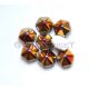 Hexagonal Pyramid - Czech 2 Hole Glass Bead - white sliperit - 12mm