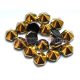 23980-26441-Cseh kétlyukú hatszögletű piramis - jet amber - 12mm