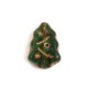 Special Shapes - Czech Glass Bead - Pine - Emerald Green Gold - 17x12mm