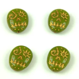 53420-54302 -  Green Pea Gold - Calavera - 16x13mm
