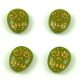 Special Shapes - Czech Glass Bead -   Green Pea Gold - Calavera - 16x13mm