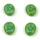 53420-54308 -  Green Pea Turquoise Blue - Calavera - 16x13mm