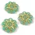 Cseh préselt virág gyöngy - Opal Turquoise Green Gold - 18mm