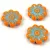 Cseh préselt virág gyöngy - Orange Turquoise Blue - 18mm