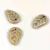 Czech Glass Bead - Elm Leaf - Alabaster Metallic Latte - 14x9mm