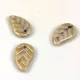 Czech Glass Bead - Elm Leaf - Alabaster Metallic Latte - 14x9mm
