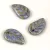 Czech Glass Bead - Elm Leaf - Alabaster Brown Blue Luster - 14x9mm