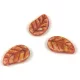 Czech Glass Bead - Elm Leaf - Alabaster Copper Luster - 14x9mm