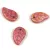 Czech Glass Bead - Elm Leaf - Alabaster Brown Pink Luster - 14x9mm