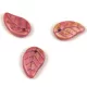 Czech Glass Bead - Elm Leaf - Alabaster Brown Pink Luster - 14x9mm