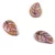 Czech Glass Bead - Elm Leaf - Alabaster Brown Purple Luster - 14x9mm