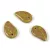 Czech Glass Bead - Elm Leaf - Green Travertine - 14x9mm
