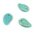 Czech Glass Bead - Elm Leaf - Turquoise Green AB - 14x9mm