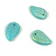 Czech Glass Bead - Elm Leaf - Turquoise Green AB - 14x9mm