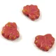 Czech Glass Bead - Maple Leaf - Red Clay Yellow - 13x11mm