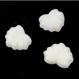 Czech Glass Bead - Maple Leaf - Alabaster - 13x11mm