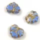 Czech Glass Bead - Maple Leaf - Sapphire Crystal Gold - 13x11mm