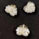 Czech Glass Bead - Maple Leaf - Alabaster Crystal Gold - 13x11mm