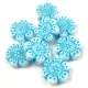 Cseh préselt gyöngy - hosszában fúrt virág - Alabaster Turquoise Blue - 14mm