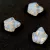 Czech Glass Bead - Grape Leaf - Opal White Gold - 16x14mm
