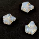 Czech Glass Bead - Grape Leaf - Opal White Gold - 16x14mm
