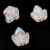 Czech Glass Bead - Grape Leaf - Opal White Copper - 16x14mm