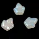Czech Glass Bead - Grape Leaf - Opal White Full AB - 16x14mm