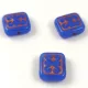 Cseh préselt gyöngy - hosszában fúrt inka négyzet - Opal Sapphire Copper - 11x12mm
