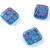 Cseh préselt gyöngy - hosszában fúrt inka négyzet - Aqua Rose - 11x12mm