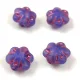 Cseh préselt üveg gyöngy - Folk Flower - Matt Sapphire Violet - 11mm