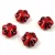 Cseh préselt üveg gyöngy - Folk Flower - Jet Red - 11mm