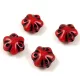 Cseh préselt üveg gyöngy - Folk Flower - Jet Red - 11mm