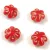 Cseh préselt üveg gyöngy - Folk Flower - Red Rose Gold - 11mm