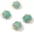 Cseh préselt üveg gyöngy - Folk Flower - Matt Opal Turquoise Green Rose Gold - 11mm
