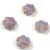 Cseh préselt üveg gyöngy - Folk Flower - Matt Light Sapphire Rose Gold - 11mm