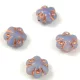 Cseh préselt üveg gyöngy - Folk Flower - Matt Light Sapphire Rose Gold - 11mm