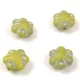 Cseh préselt üveg gyöngy - Folk Flower - Matt Opal Yellow Silver - 11mm