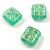 Cseh préselt gyöngy - hosszában fúrt inka párna - Crystal Emerald Gold - 11x12mm