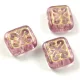 Cseh préselt gyöngy - hosszában fúrt inka párna - Crystal Light Amethyst Gold - 11x12mm