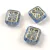 Cseh préselt gyöngy - hosszában fúrt inka párna - Crystal Light Sapphire Gold - 11x12mm