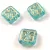 Cseh préselt gyöngy - hosszában fúrt inka párna - Crystal Light Aqua Gold - 11x12mm