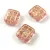 Cseh préselt gyöngy - hosszában fúrt inka párna - Crystal Light Rose Gold - 11x12mm