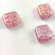 Cseh préselt gyöngy - hosszában fúrt inka párna - Crystal Light Rose AB - 11x12mm
