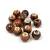 Porcelán gyöngy - golyó - Saddle Brown - 7x8mm