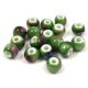 Porcelán gyöngy - golyó - Green - 7x6mm