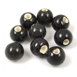 Porcelán gyöngy - golyó - Dark Gray - 10mm