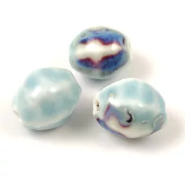 Porcelán gyöngy - melon - Sky Blue - 15 x 16 x 14mm